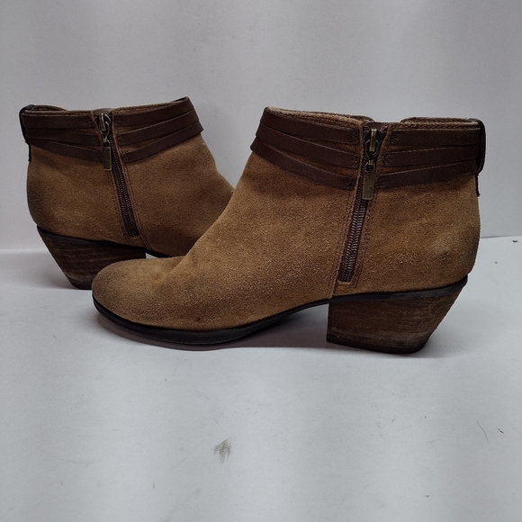 Clarks Collection Ankle Boots Women 8 M Brown Leather Block Heel 3 Strap 20701 - Picture 4 of 11